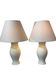 Pair of white ceramic lamps