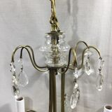 Chandelier 3 lights bronze and crystal