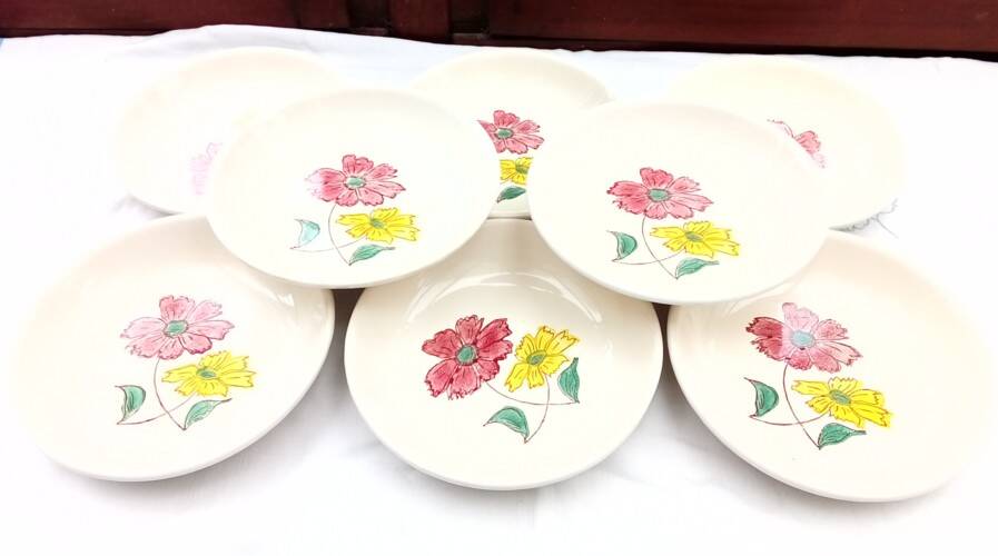 8 old hollow calotte plates