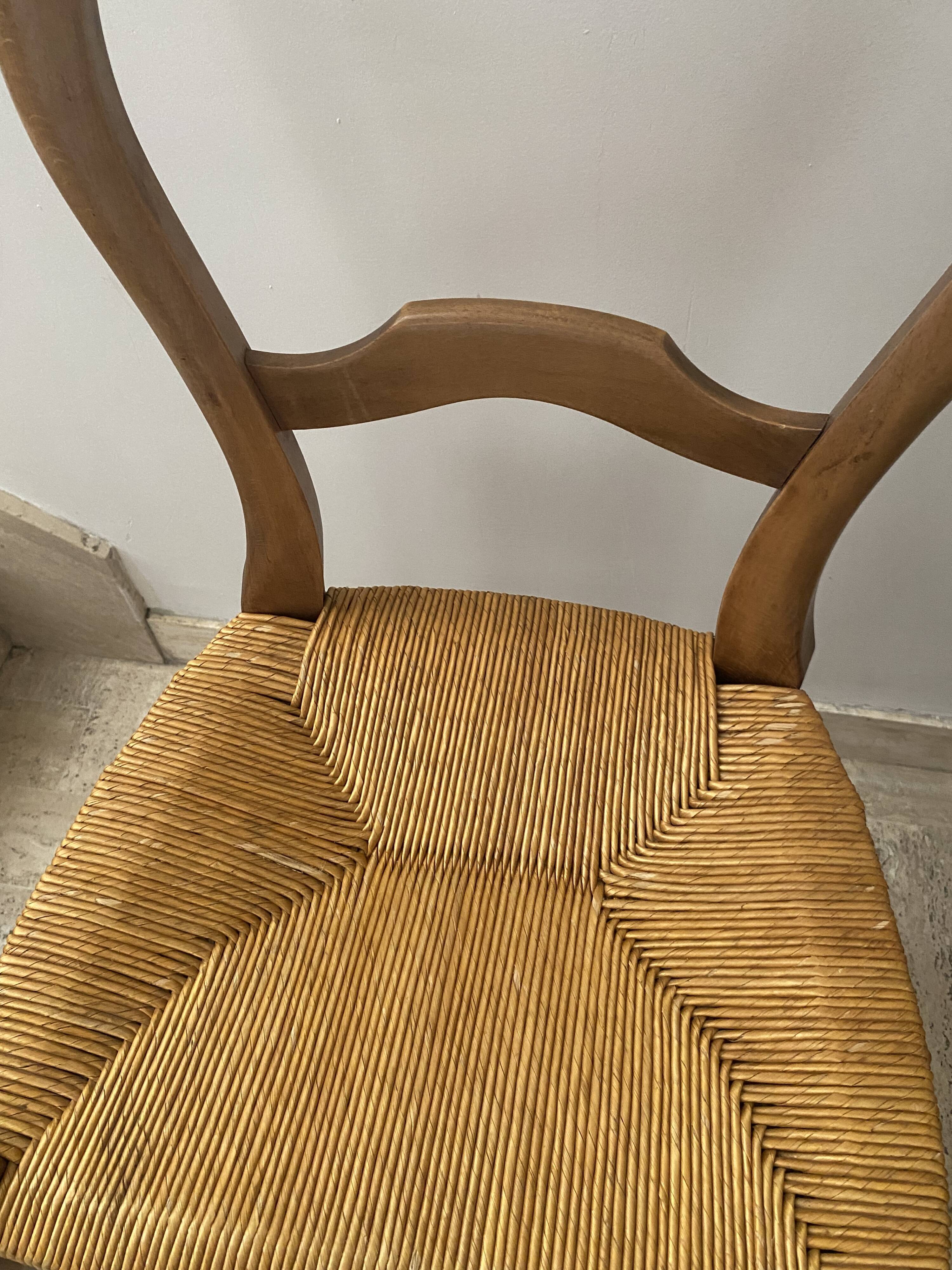 Deux chaises paillées création artisanale années 80