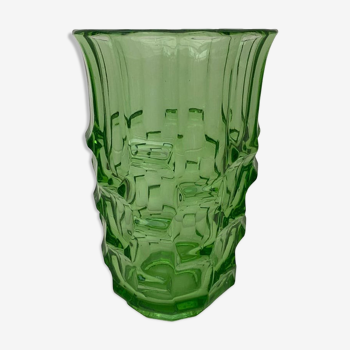 Vase art déco vert par August Walther & Söhne années 1930
