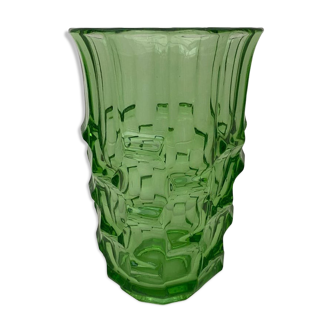 Vase art déco vert par August Walther & Söhne années 1930