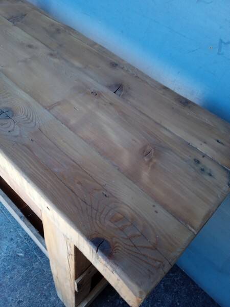 Old solid wood workbench furniture