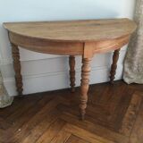 Antique half-moon wooden console
