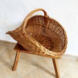 Rattan log basket