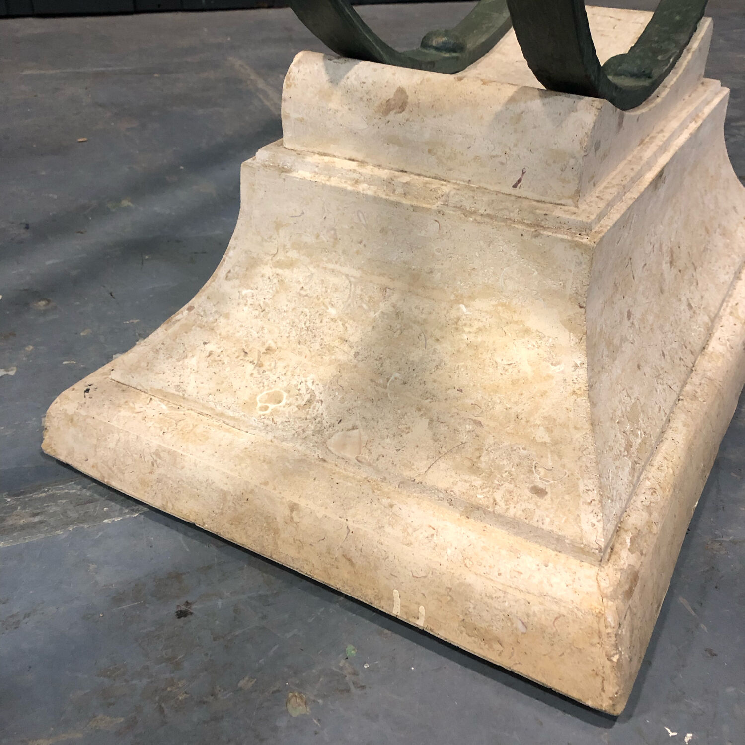 Iron and glass console, antique patina