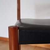 Pair of Scandinavian chairs skaï/teak