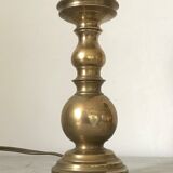 Pair of brass lamps