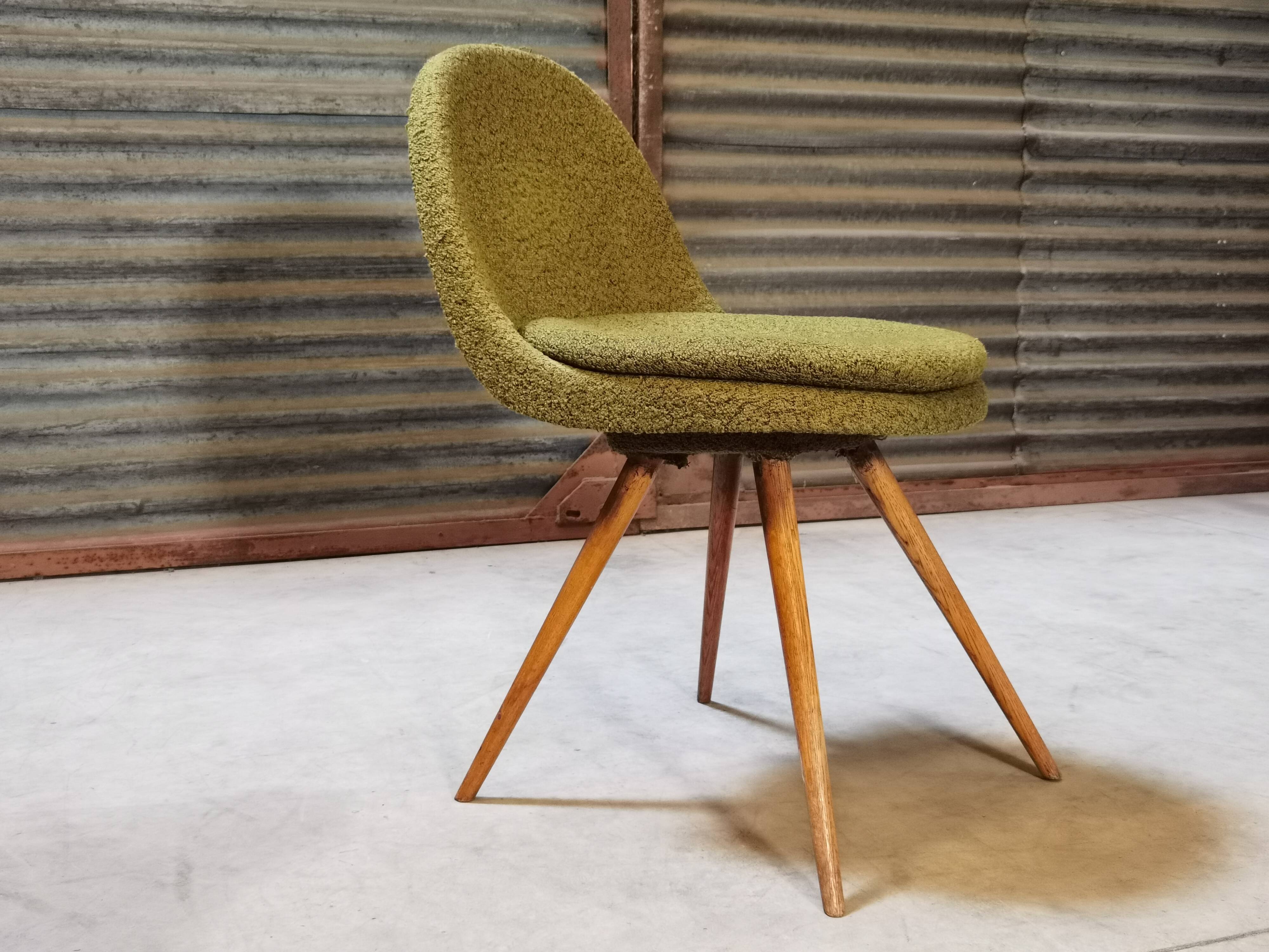 Suite of 4 chairs by Miroslav Navratil Wood resin and fabric Year 60