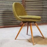 Suite of 4 chairs by Miroslav Navratil Wood resin and fabric Year 60