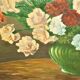 Oil on panel bouquet of carnations signed