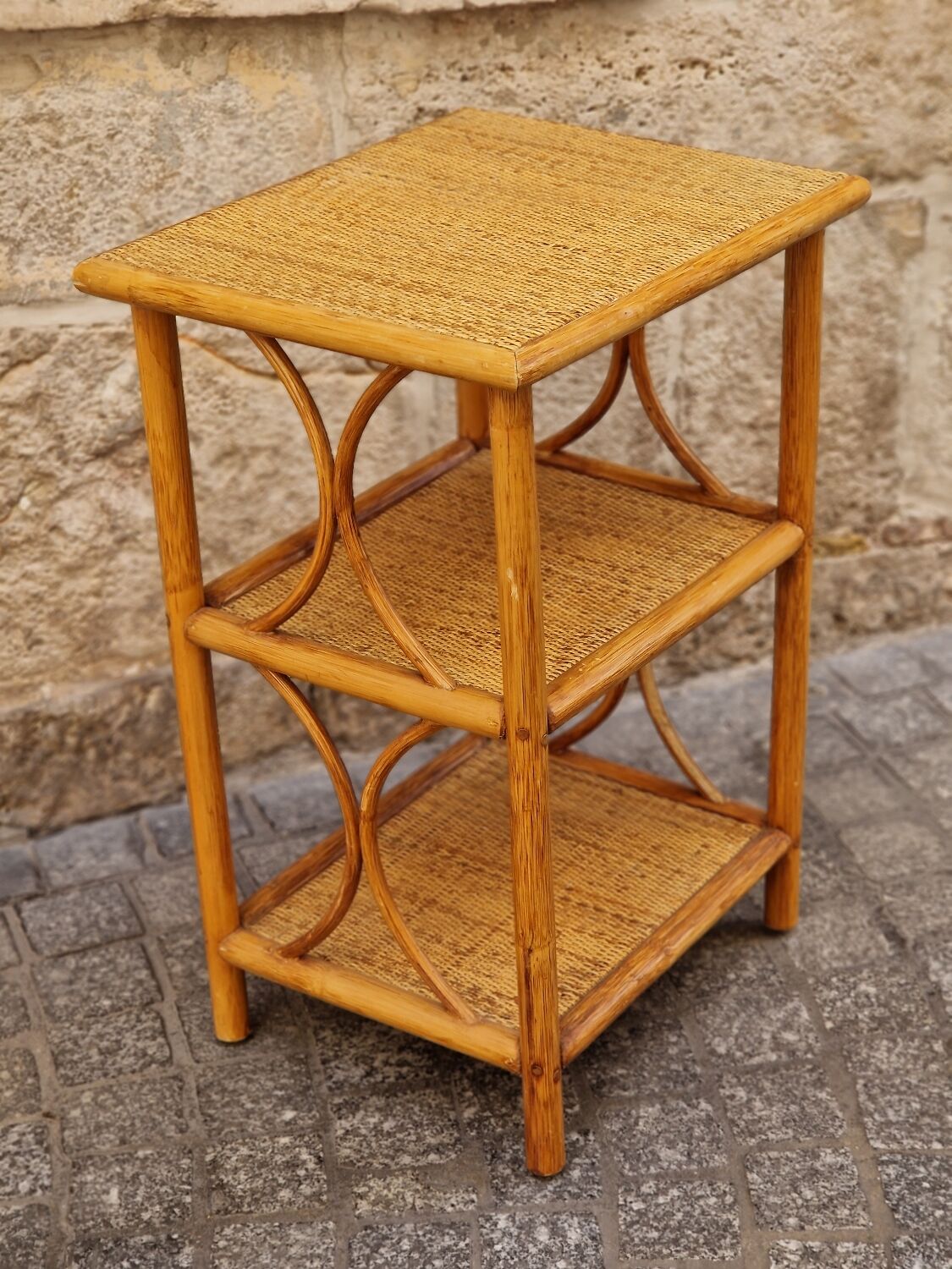 Vintage rattan shelf
