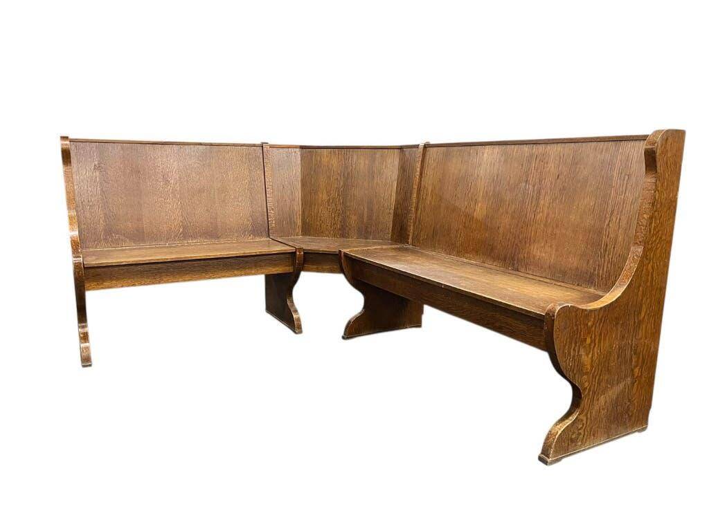 Vintage wooden corner bench