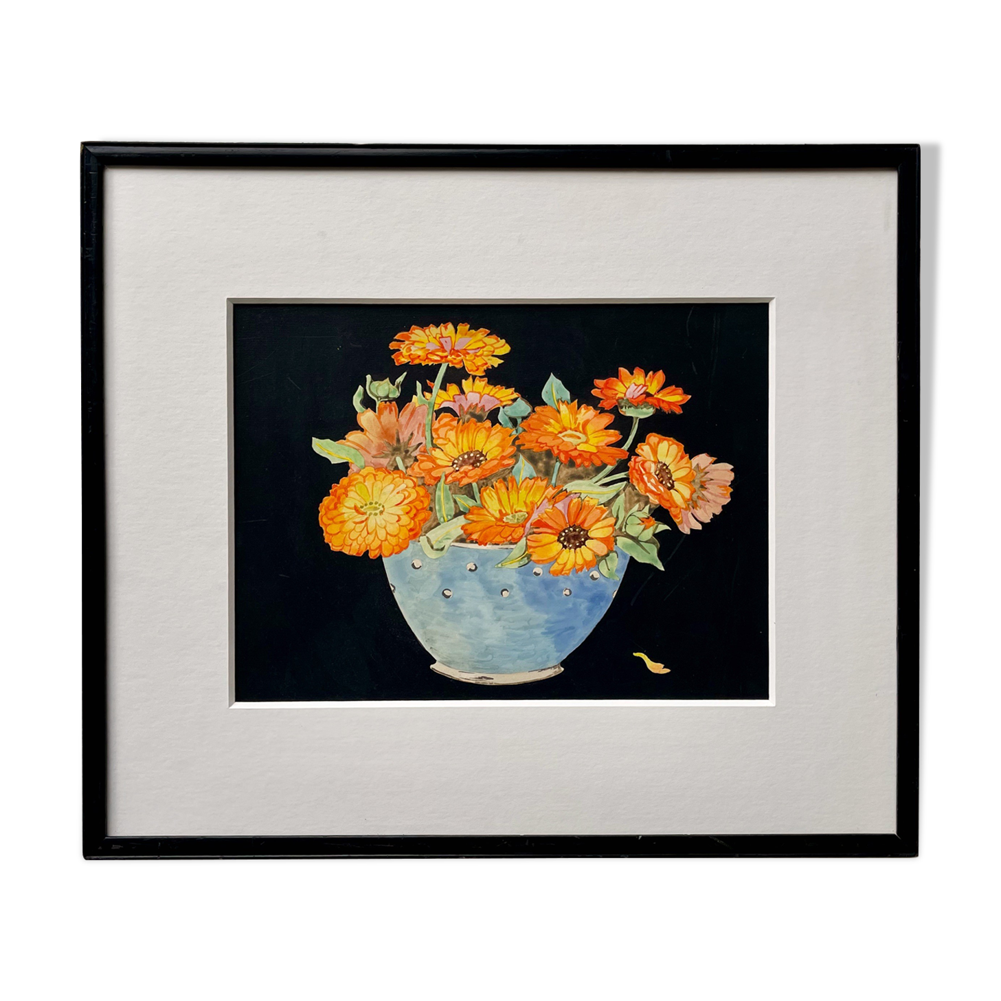 Early 20th Century Still Life Painting Black Frame