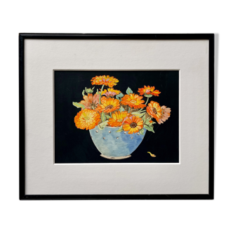 Early 20th Century Still Life Painting Black Frame