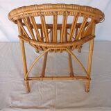 Vintage bamboo children's armchair and cushion