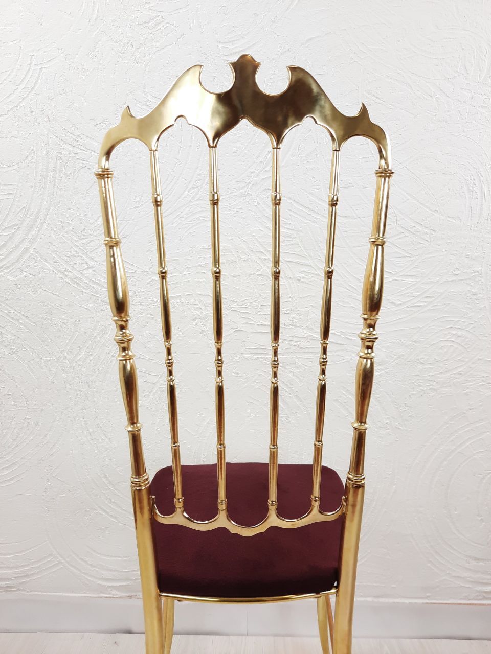 Pair of chiavarine chairs, brass