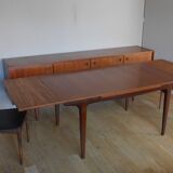 Dining table in rectangular teak extendable Scandinavian design