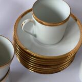 Limoges porcelain coffee service, gilded with gold leaf