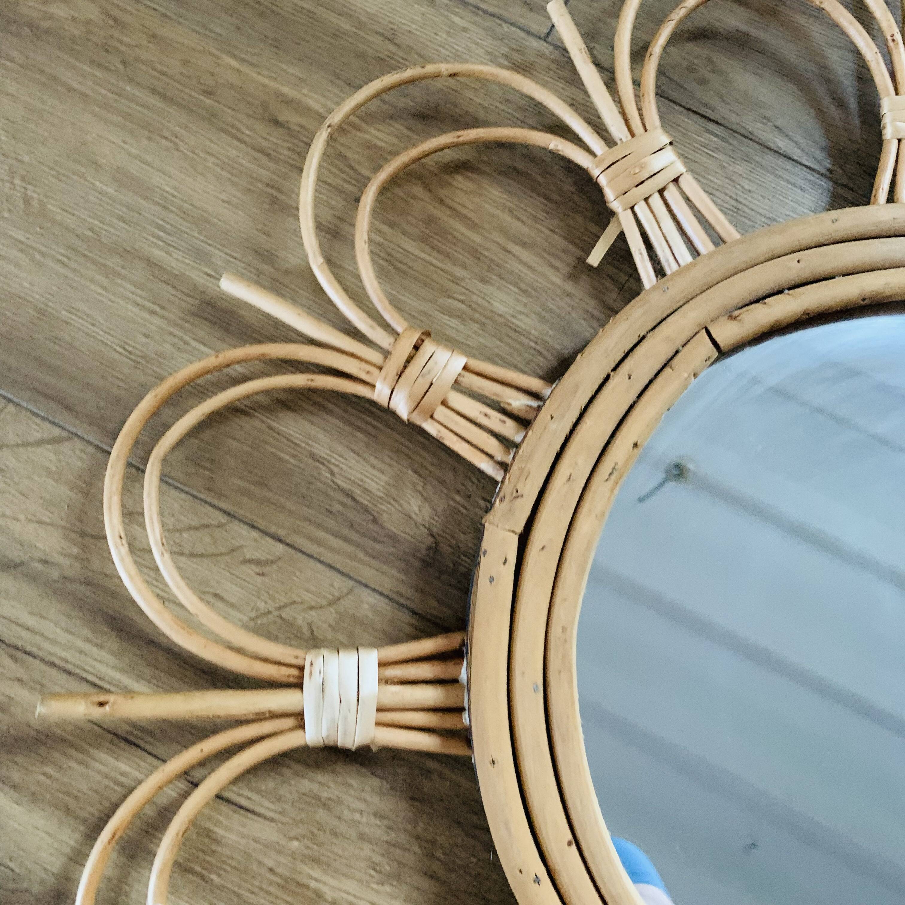 Vintage rattan mirror