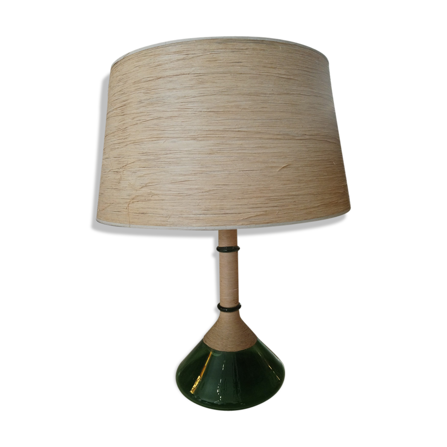 Green glass lamp