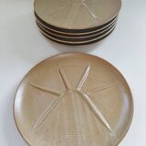 Six assiettes grès Village CNP