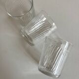 Set de 6 verres gobelets de verre pressé ondulations 1960 France