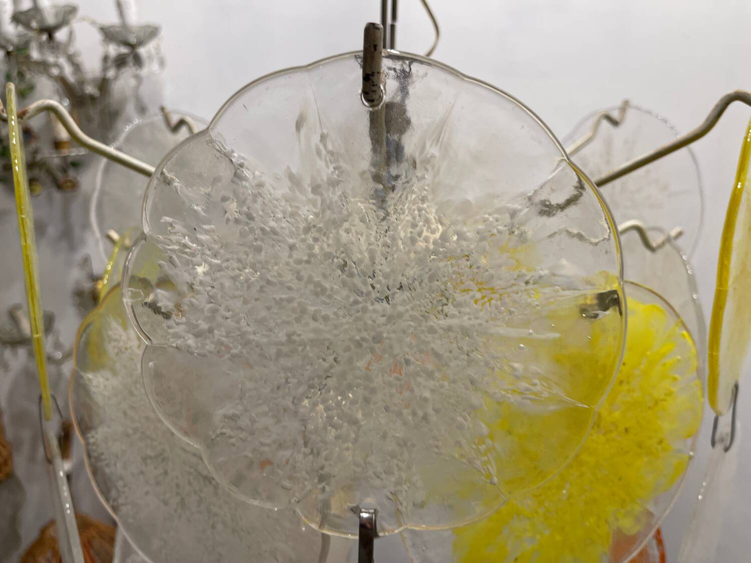 Murano Glass Disc Snowflake Chandelier 1960’s