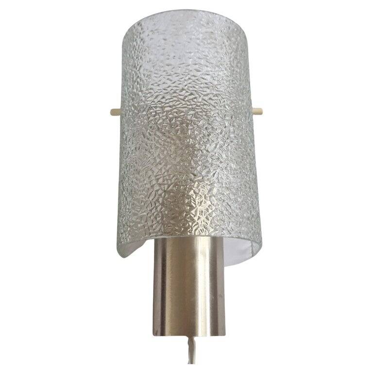 Midcentury Glass and Chrome Wall Lamp, Germany, 1970s