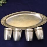 Tray and 4 brass timpani