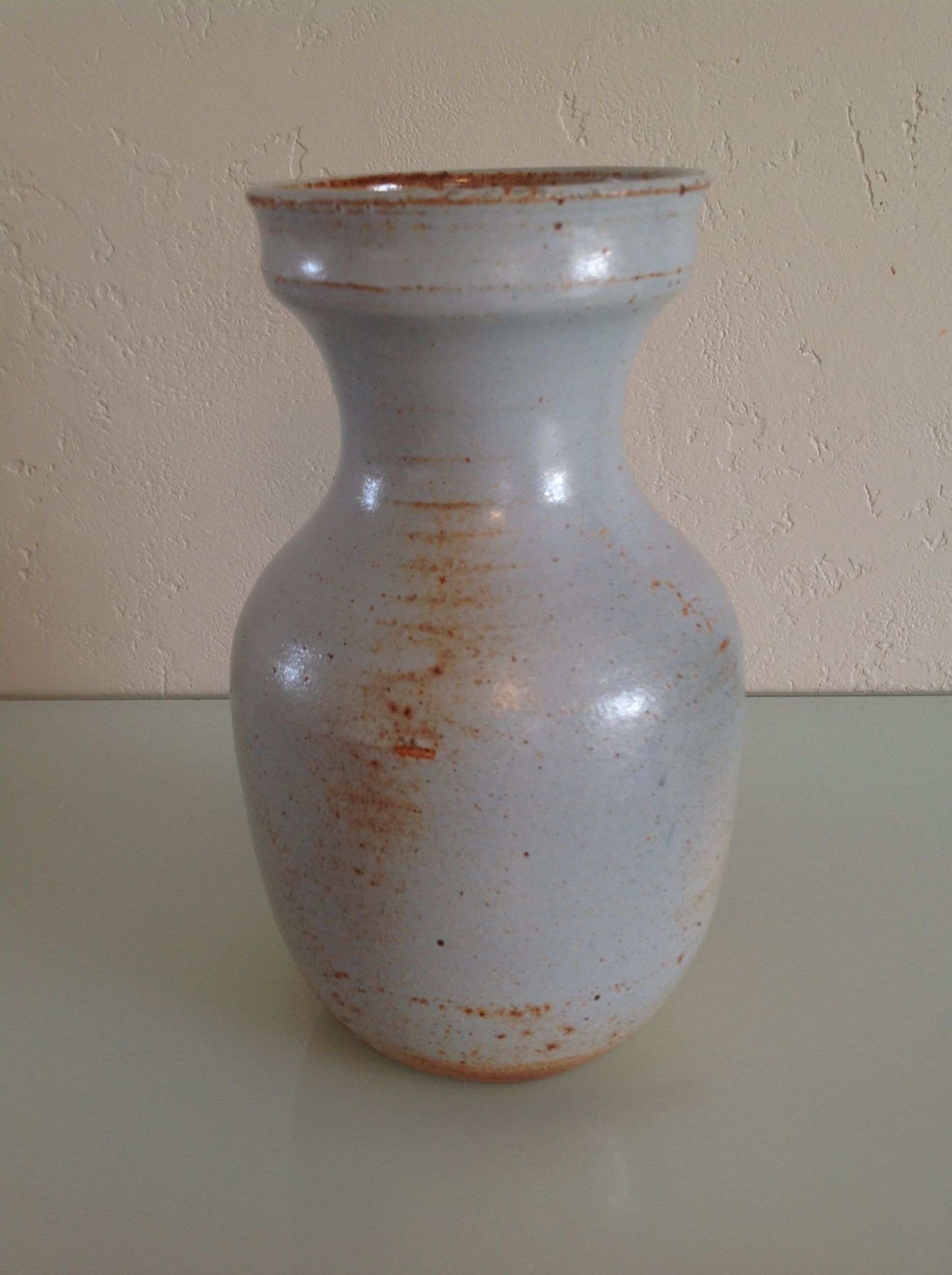 Ball vase grey vintage ceramic