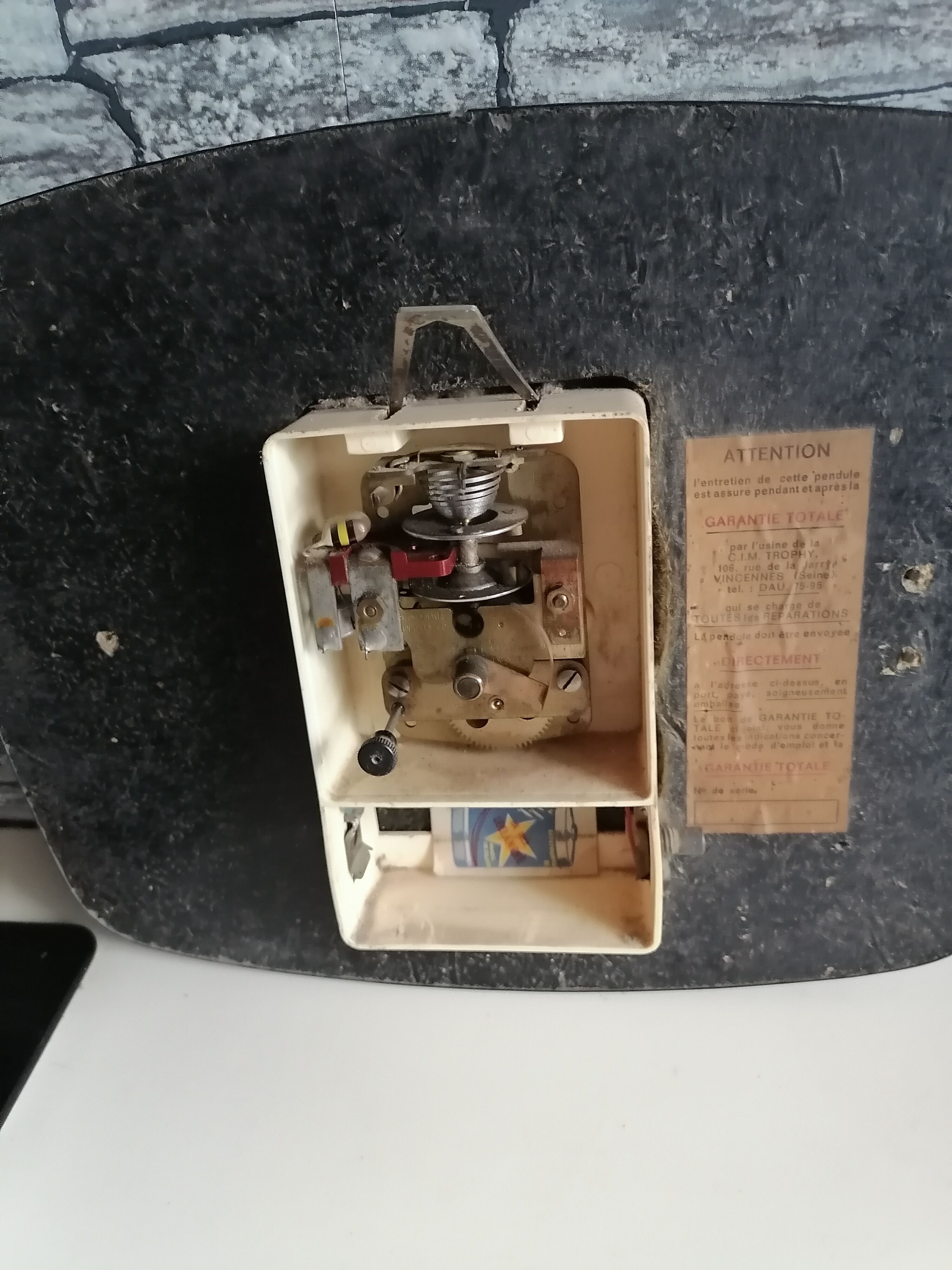 Pendule clock trophy transistor 1960 formica