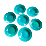 Hollow plates 50s - emerald green glazes!