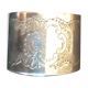 Un encrypted silver metal towel ring