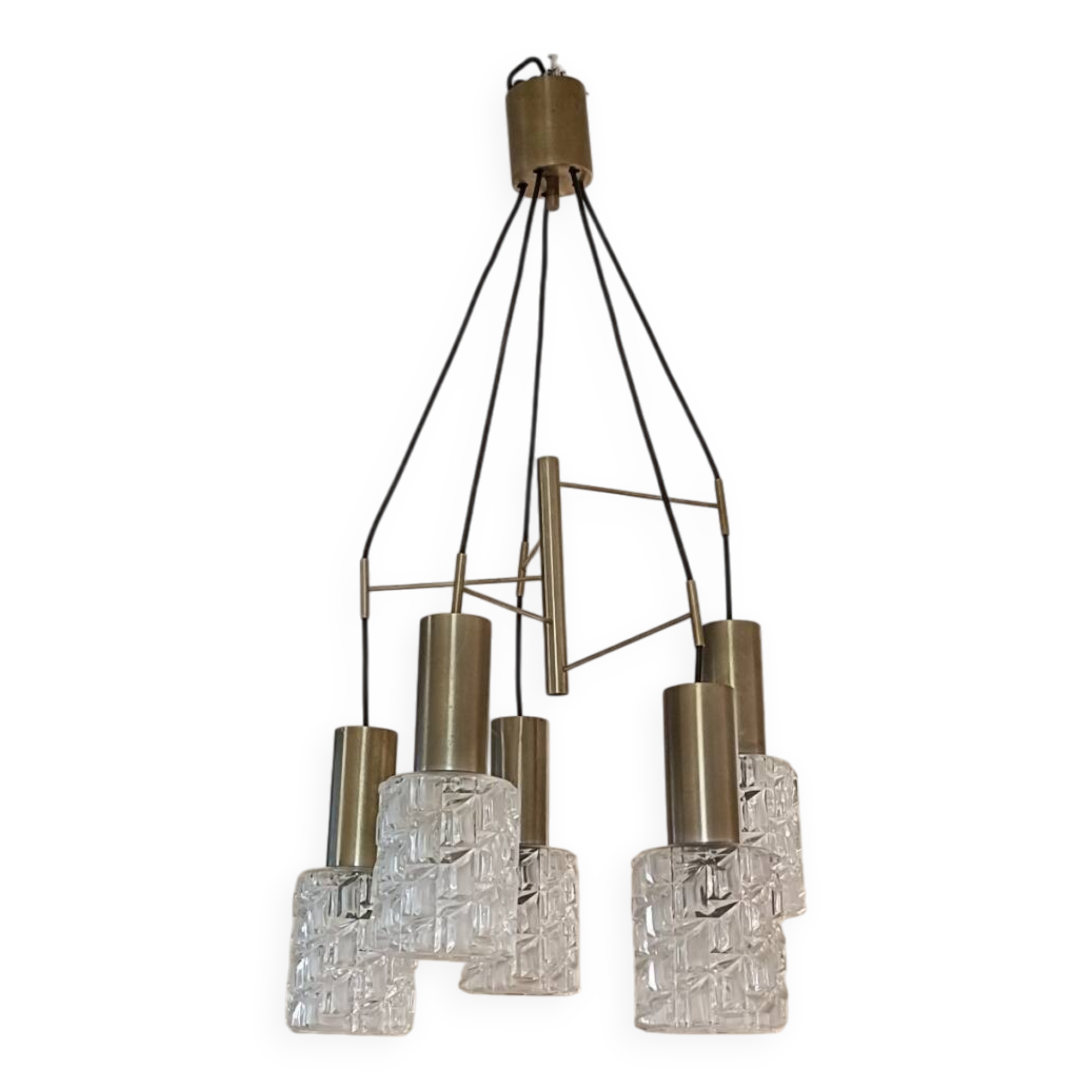 5-light gold waterfall chandelier