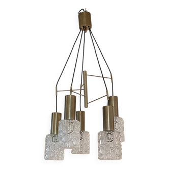 5-light gold waterfall chandelier