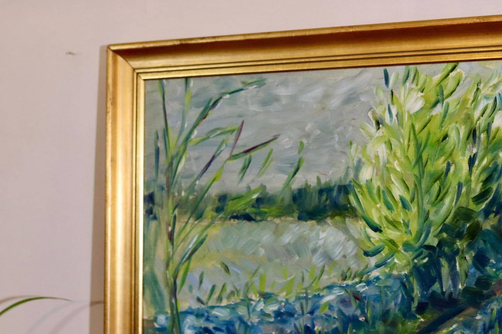 Original Swedish Mid Century Oil on Canvas "Path" - Vintage & Framed