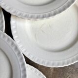 6 assiettes à dessert en faïence blanche