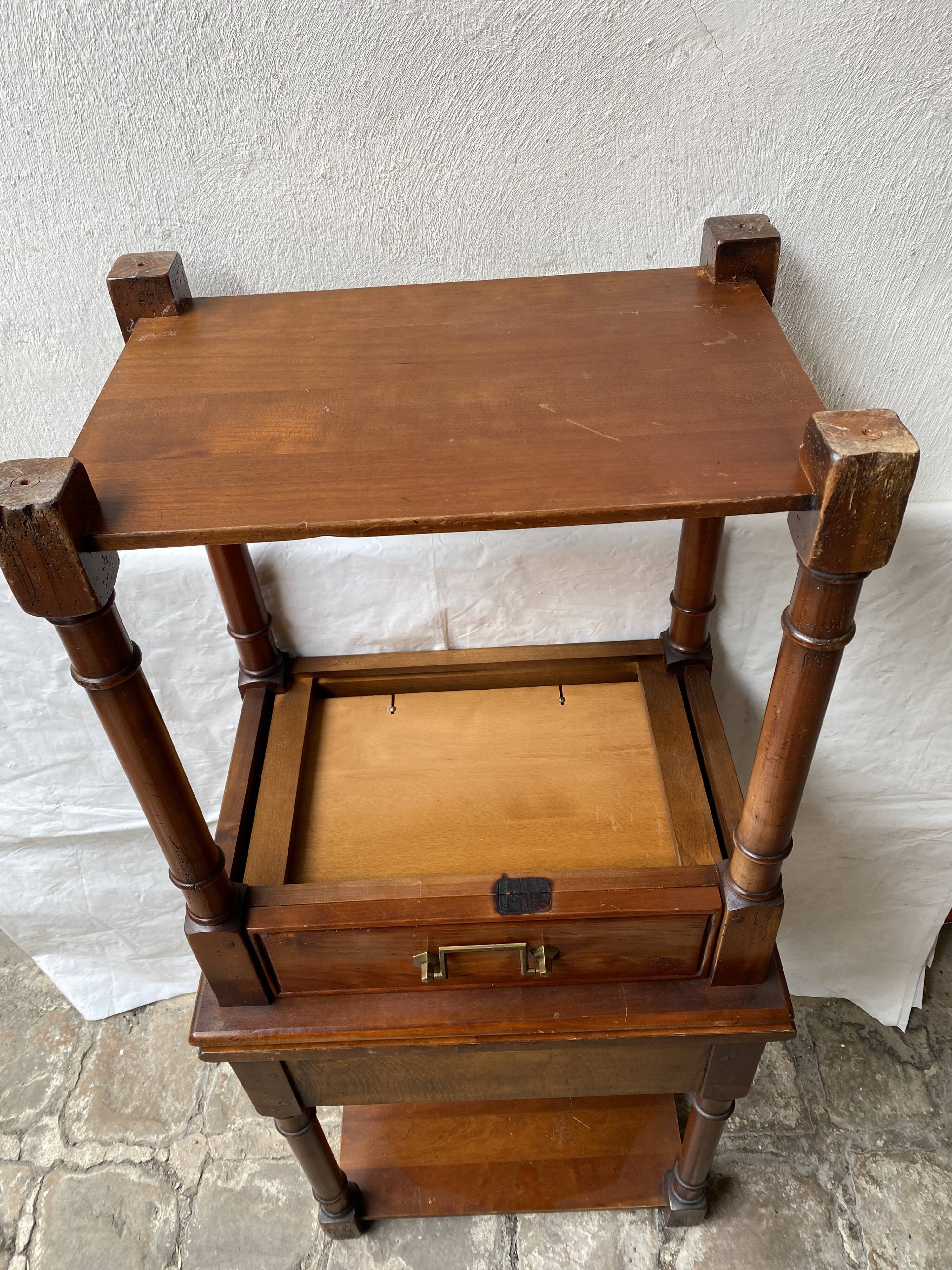 Pair of cherry wood side tables