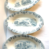3 raviers or butter dish, iron earth gray-blue saïgon, Choisy le roi hb & cie