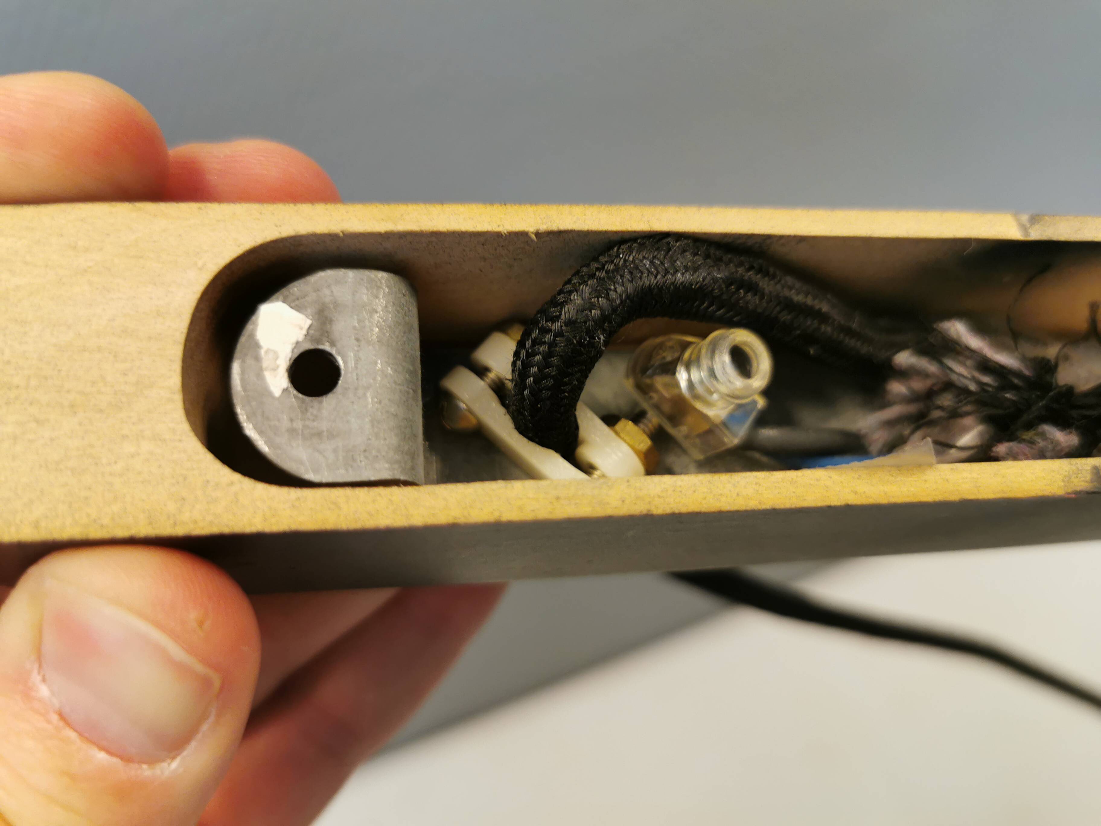 Very beautiful and rare Cylinder IV hanging lamp designed by Jo Hammerborg for Fog og Mørup in 1966.