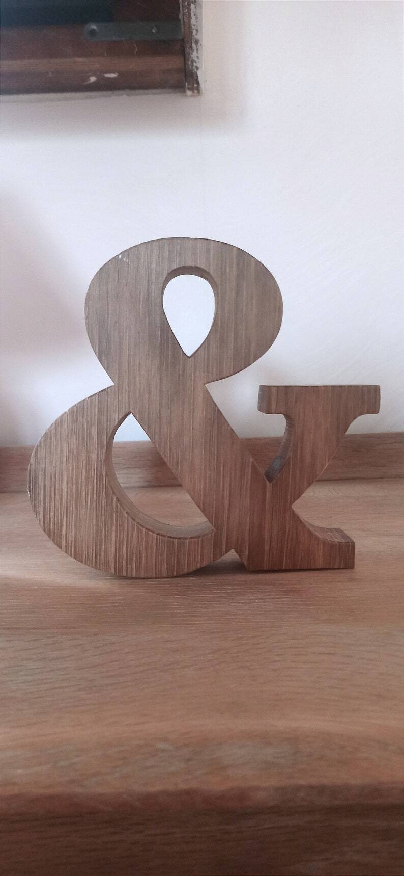 Letter &, wooden printing letter, wooden wall decoration, letter to place, decoration