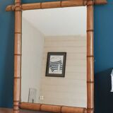 Mirror Bamboo type patinated wood frame dp 1023413