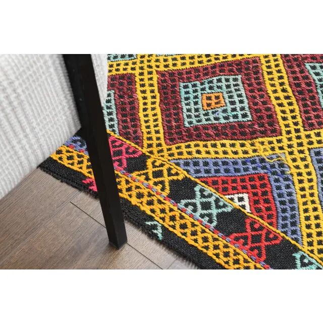 1970s Vintage Turkish Oushak Handmade Wool Cotton Red Area Rug 155x224