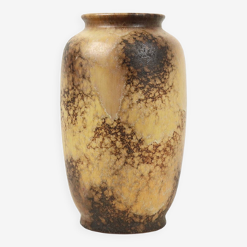 Vintage West Germany Vase Brown Beige Marble Effect Earthenware 484-26