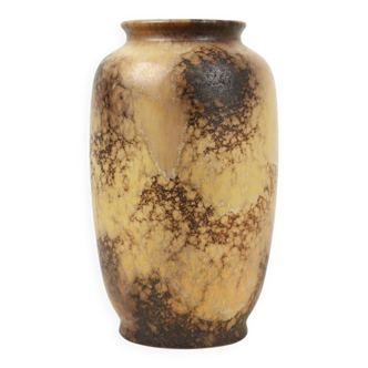 Vintage West Germany Vase Brown Beige Marble Effect Earthenware 484-26