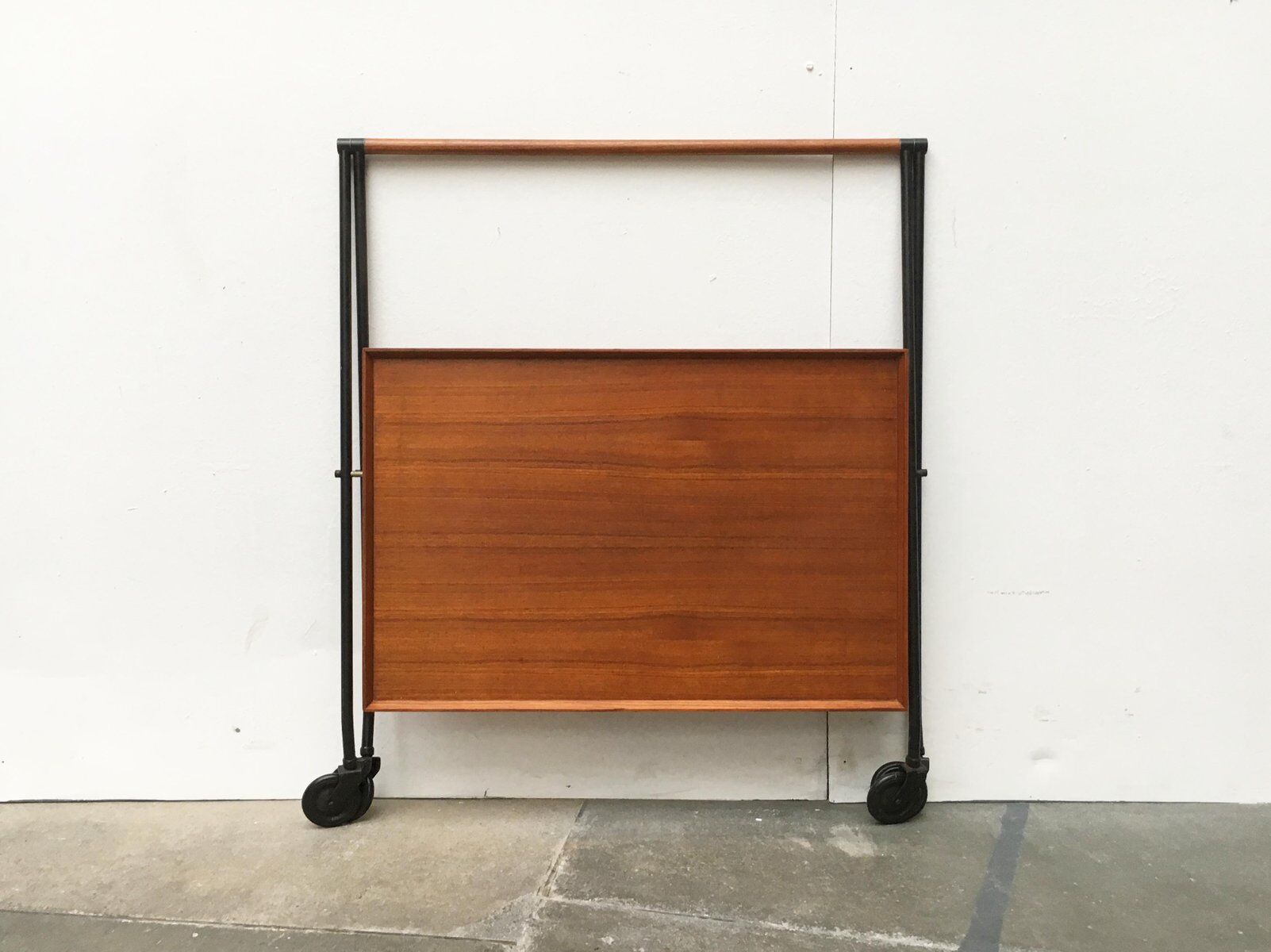 Mid-century folding teak serving trolley
