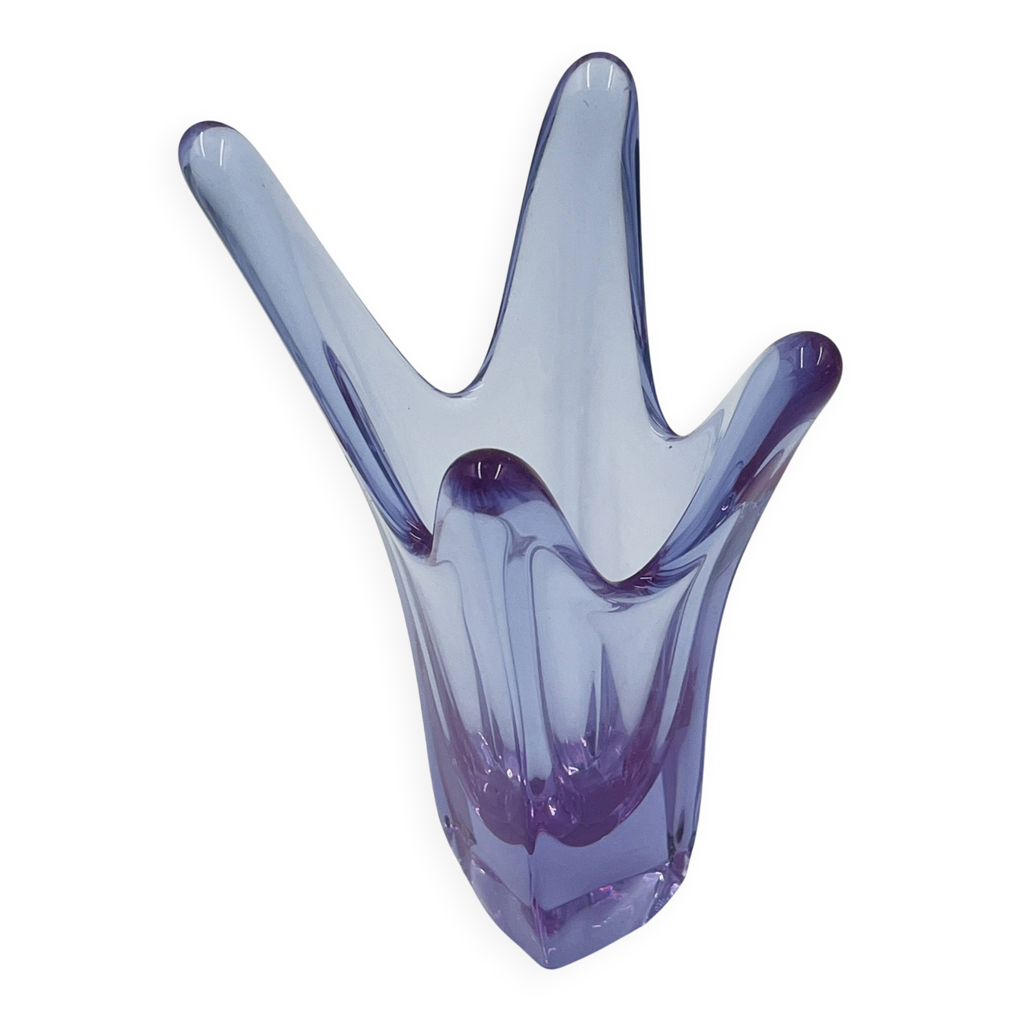 Vase à Doigts Vintage Murano Cristal Parme