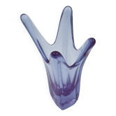 Vintage Murano Crystal Finger Vase Purple