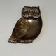 Brass Owl Catchall with Chiseled Feather Decoration. Italian Work in the